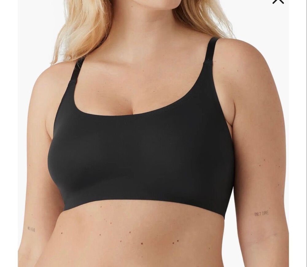 True & Co $52 True Body Boost Scoop Neck Bra Black M NWT